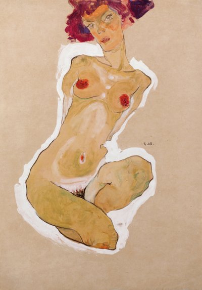 Hockende weibliche Akt, 1910 von Egon Schiele