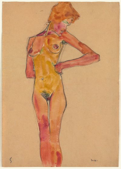 Stehender weiblicher Akt von Egon Schiele