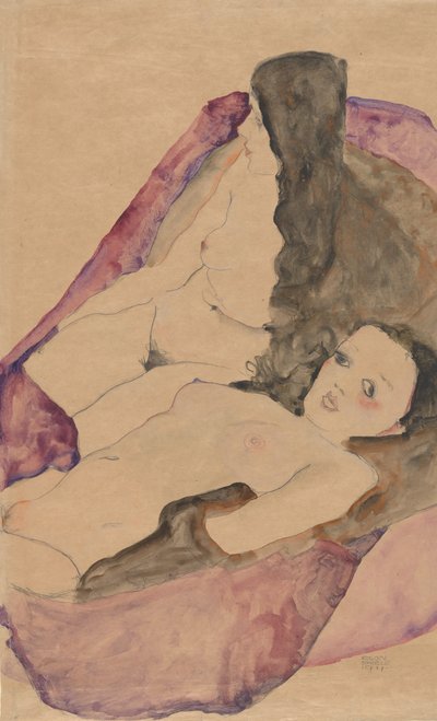 Zwei liegende Akte, 1911 von Egon Schiele