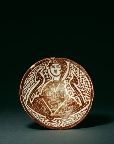 Fatimidische reich braune figürliche konische Schale von Egyptian School