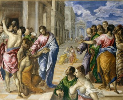 Christus heilt den Blinden von El Greco