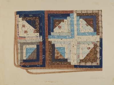 Blockhütten-Quilt von Elbert S. Mowery