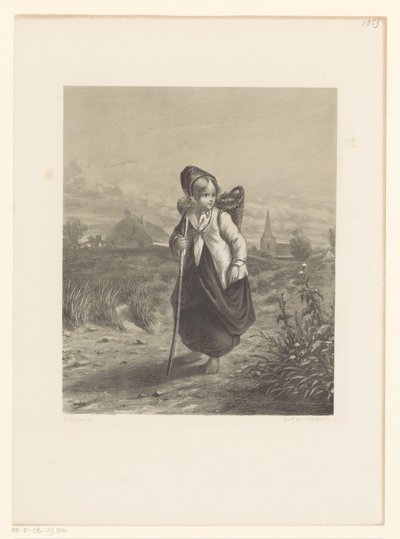 Mädchen mit Korb auf dem Rücken von Elchanon Verveer