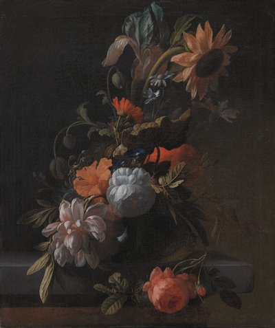 Eine Schale mit Blumen von Elias van den Broeck
