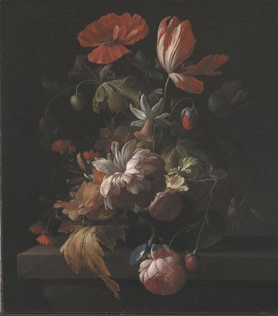 Blumen in einer Schale von Elias van den Broeck