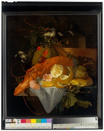 Stillleben mit einem Hummer von Elias van den Broeck