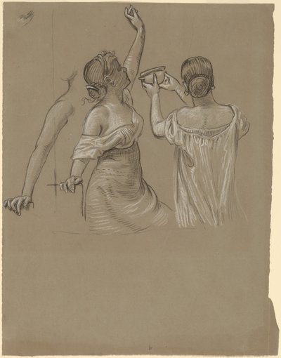 Dionysische Feiernde, Mitte bis Ende des 19. Jahrhunderts von Elihu Vedder