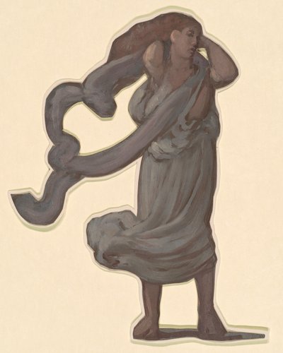Studie für "Griechische Mädchen beim Baden" von Elihu Vedder