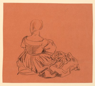 Studie einer sitzenden Frau im Kostüm von Elihu Vedder