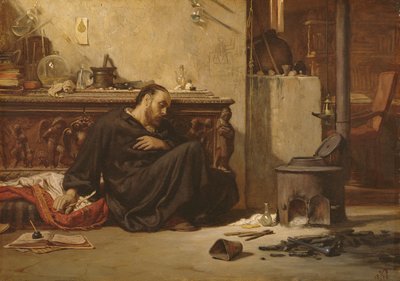 Der tote Alchemist, ca. 1868 von Elihu Vedder
