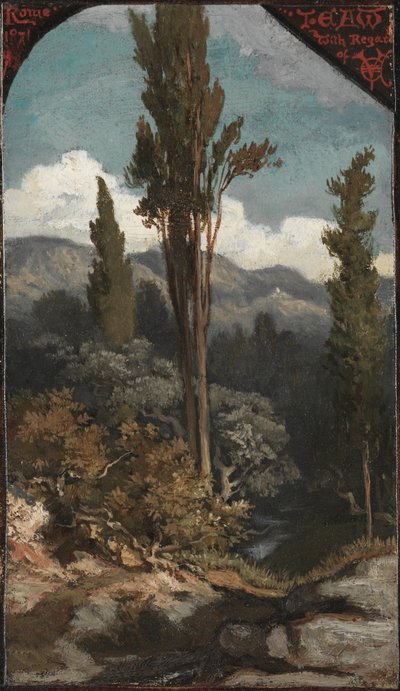 Drei Bäume: Italien, 1871 von Elihu Vedder