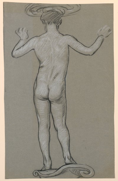 Figurenstudie: Entwurf für einen Brunnen von Elihu Vedder