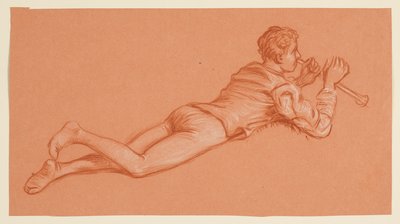 Studie einer männlichen kostümierten Figur von Elihu Vedder