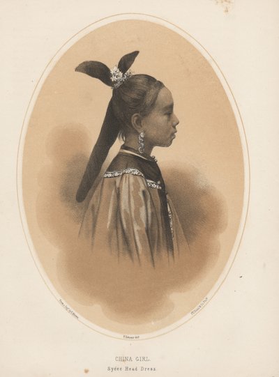 China-Mädchen, Sycee-Kopfschmuck, 1855 von Eliphalet Brown