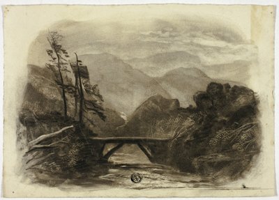 Bergbach mit kleiner Brücke II von Elizabeth Murray