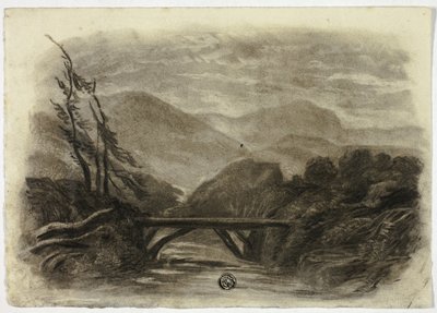 Bergbach mit kleiner Brücke I von Elizabeth Murray