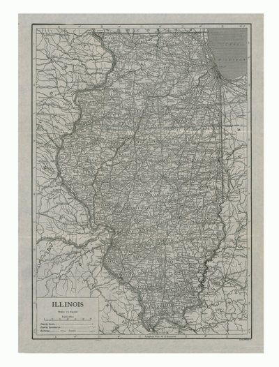 Karte von Illinois, USA, ca. 1910er Jahre von Emery Walker