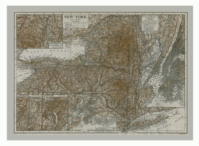 Karte von New York, ca. 1900 von Emery Walker