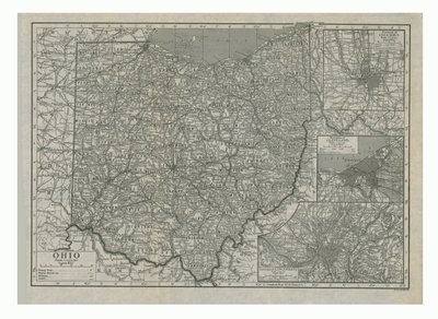 Karte von Ohio, USA, ca. 1910er Jahre von Emery Walker