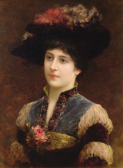 Dame mit Hut, 1887 von Emile Eismann Semenowski