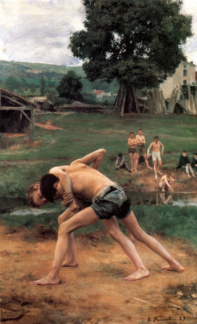 La Lutte Wrestling, 1889 von Emile Friant