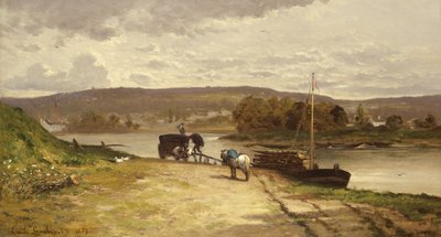 Flusslandschaft, 1837 von Emile Lambinet