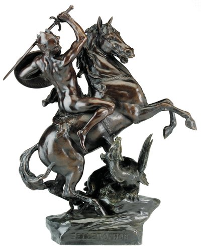 Bellerophon tötet die Chimäre von Emile Louis (after) Picault