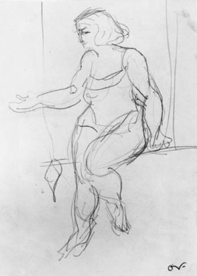 Weiblicher Akrobat, sitzend im Trapez von Emile Othon Friesz