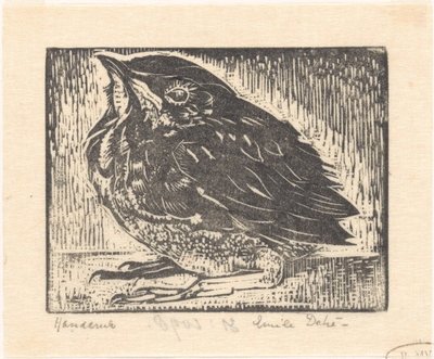 Vogeljunges von Emilius Wilhelmus Dehé (signed by artist)