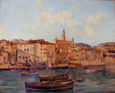 Der Hafen von Menton 1891 von Emmanuel Lansyer