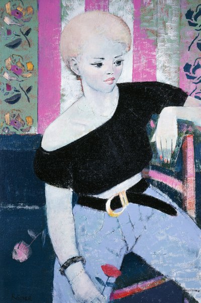 Mädchen mit Rose von Endre Roder