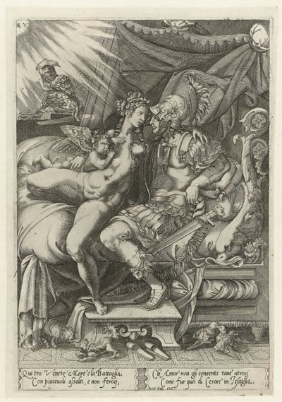 Mars und Venus als Liebende von Enea Vico