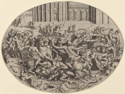 Die Schlacht der Amazonen [recto] von Enea Vico