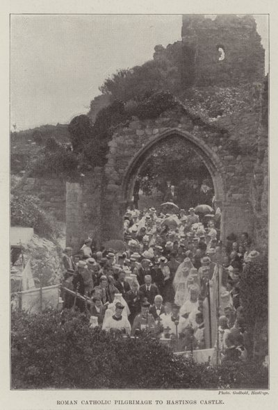 Römisch-katholische Pilgerfahrt zur Hastings-Burg von English Photographer