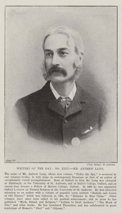 Schriftsteller des Tages, Mr. Andrew Lang von English Photographer