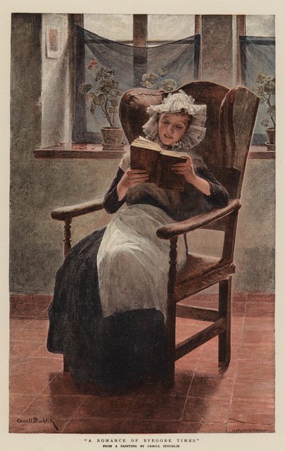 Eine Romanze aus vergangenen Zeiten (Chromolithografie) von English School