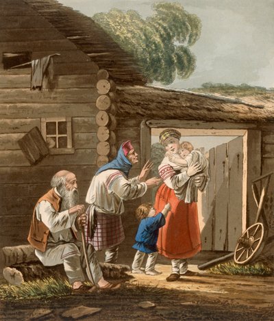 Eine russische Bauernfamilie, 1823 von English School