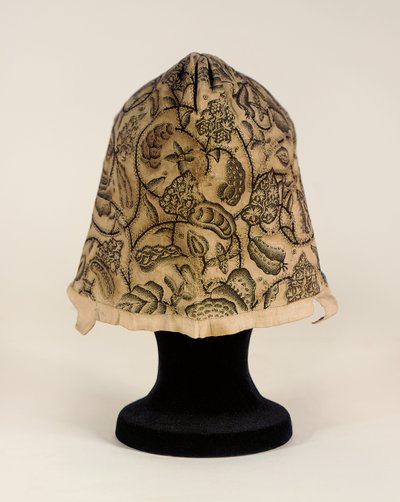 Ein feiner Schwarzstickerei-Haube, 1620-40 von English School