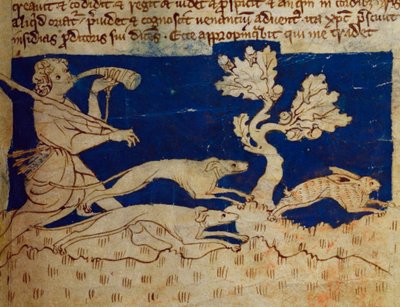 Jagd Szene, aus Bestiarium von English School