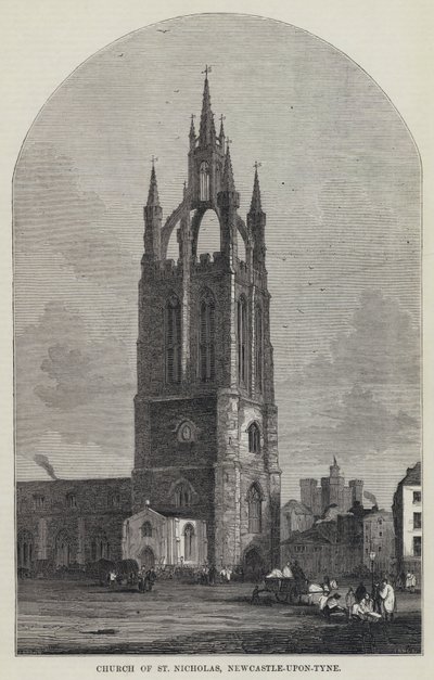 Kirche St. Nicholas, Newcastle-upon-Tyne (Gravur) von English School