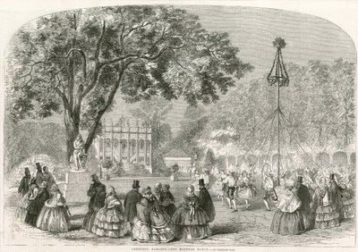 Cremorne Gardens, London, der Maibaumtanz von English School