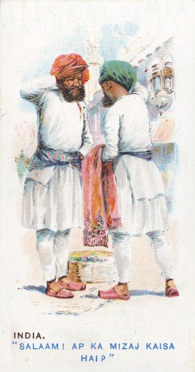 Übliche Begrüßung in Indien, 1907 von English School