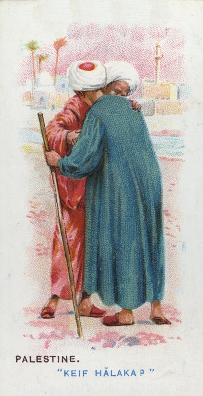 Übliche Begrüßung in Palästina, 1907 von English School