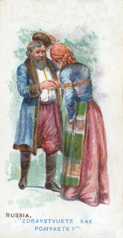 Übliche Begrüßung in Russland, 1907 von English School