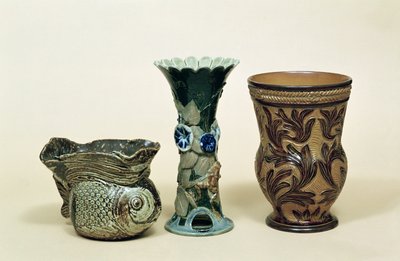 Doulton Vasen, 1880er Jahre von English School