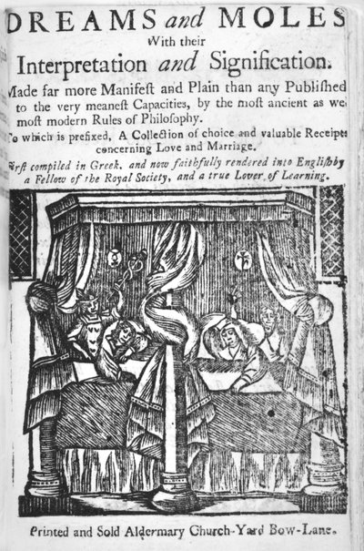 Träume und Maulwürfe, Titelseite, ca. 1750 von English School