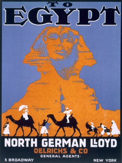 Ägypten, Plakat zur Werbung für Norddeutscher Lloyd von English School