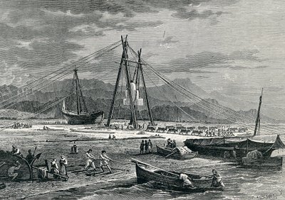 Einschiffung eines Marmorblocks: Avenza von English School