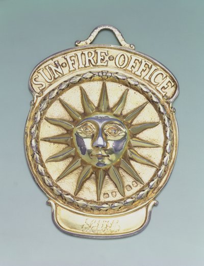 Feuerversicherungsplakette, ca. 1810 (Metall) von English School