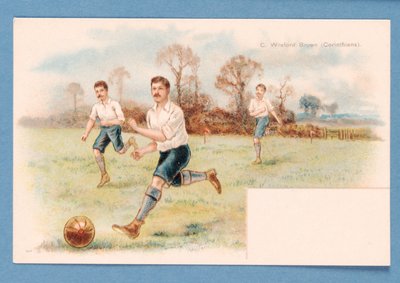 Fußballspielender Vater, ca. 1890-1900 von English School